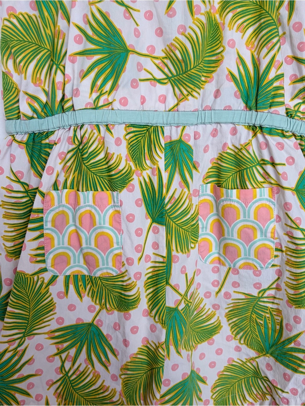 WildFlowers Girls Romper Size 10 Palm Leaf Tropical Print Ruffle Boutique - Picture 7 of 8